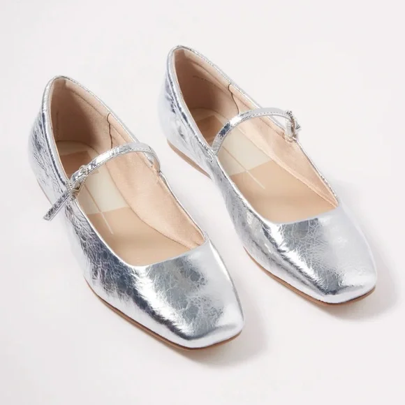 NEW Dolce Vita Reyes Ballet Flats in Silver - Picture 1 of 8